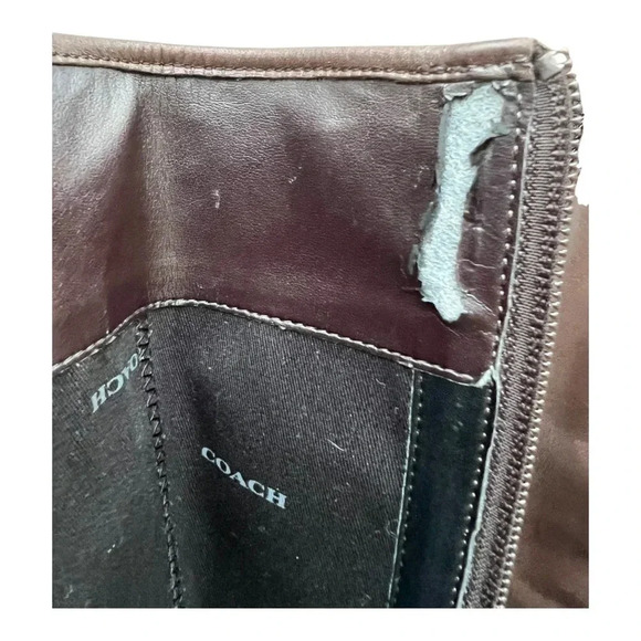 Coach Women’s Easton Brown Leather Riding Boot Size US 7.5 - Picture 7 of 15